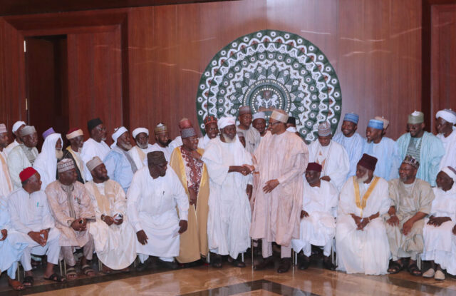 PRESIDENT BUHARI RECEIVES MEMBERS OF SUPREME COUNCIL FOR SHARIA IN NIGERIA
